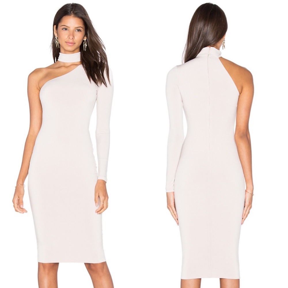 🆕 Nookie Girl Talk One Shoulder Dress in Nude fits like Medium